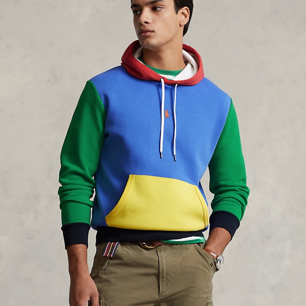 Polo Ralph Lauren Color-Blocked Double-Knit Hoodie Large